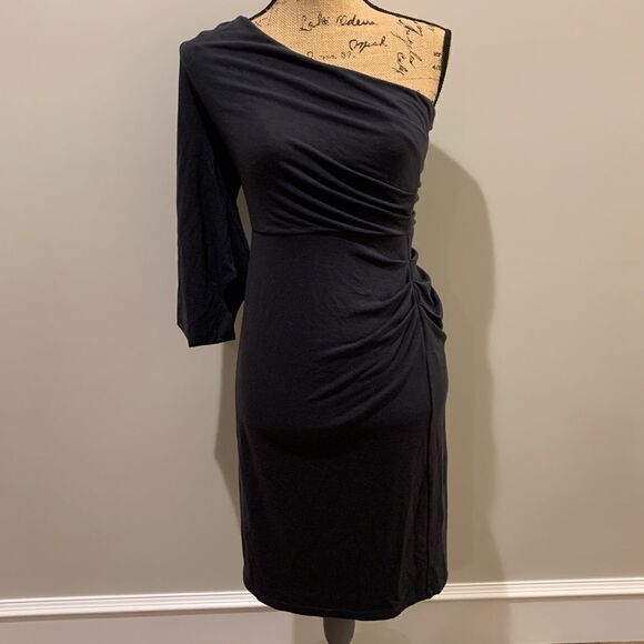 BCBG MaxAzria black dress one shoulder sz sm - Picture 1 of 6